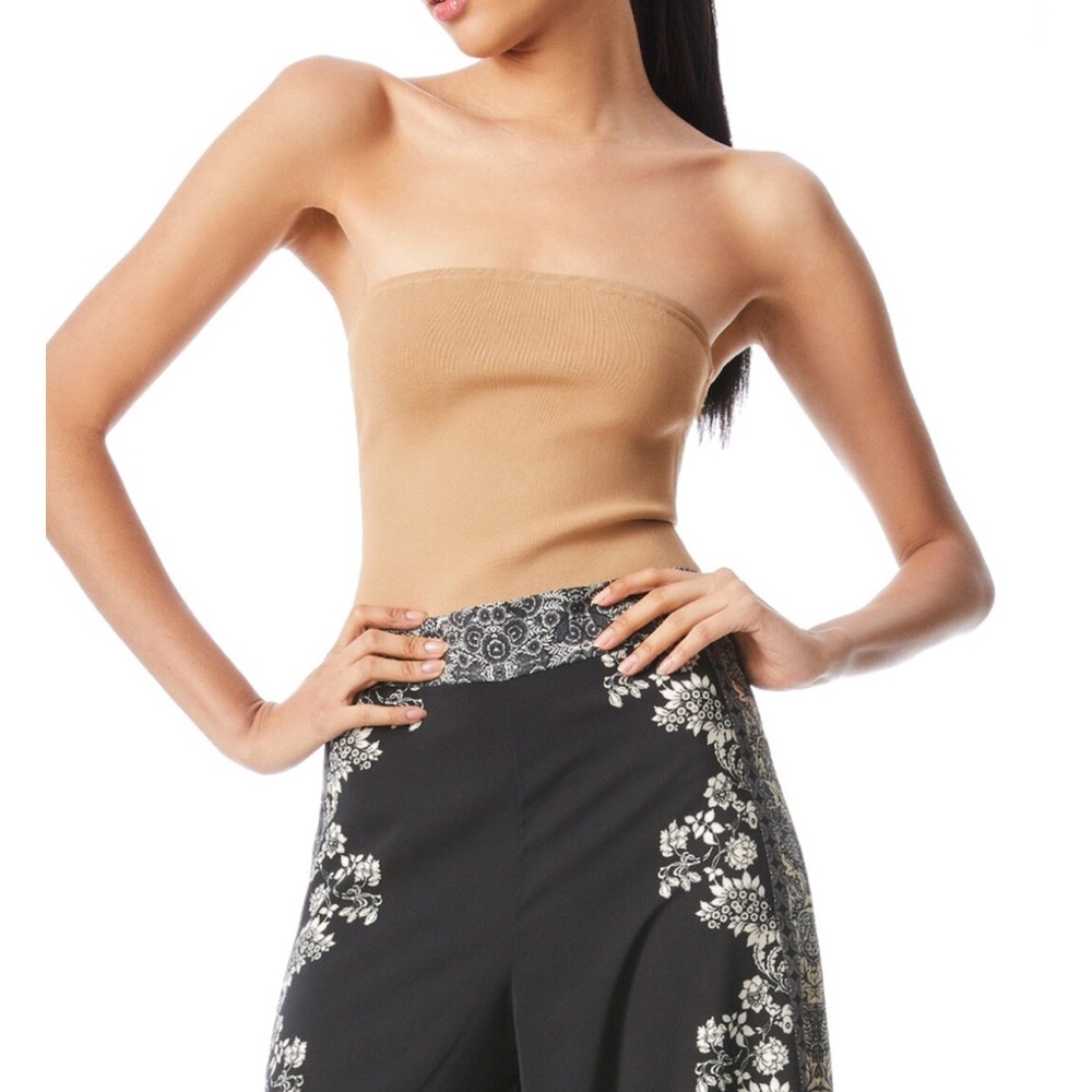 Alice + Olivia Cropped Tube Top in Tan